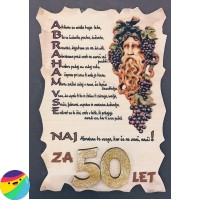 Leseni napis za 50 let - Abraham Grozdje